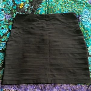 Express Black Ribbed Tulip Skirt